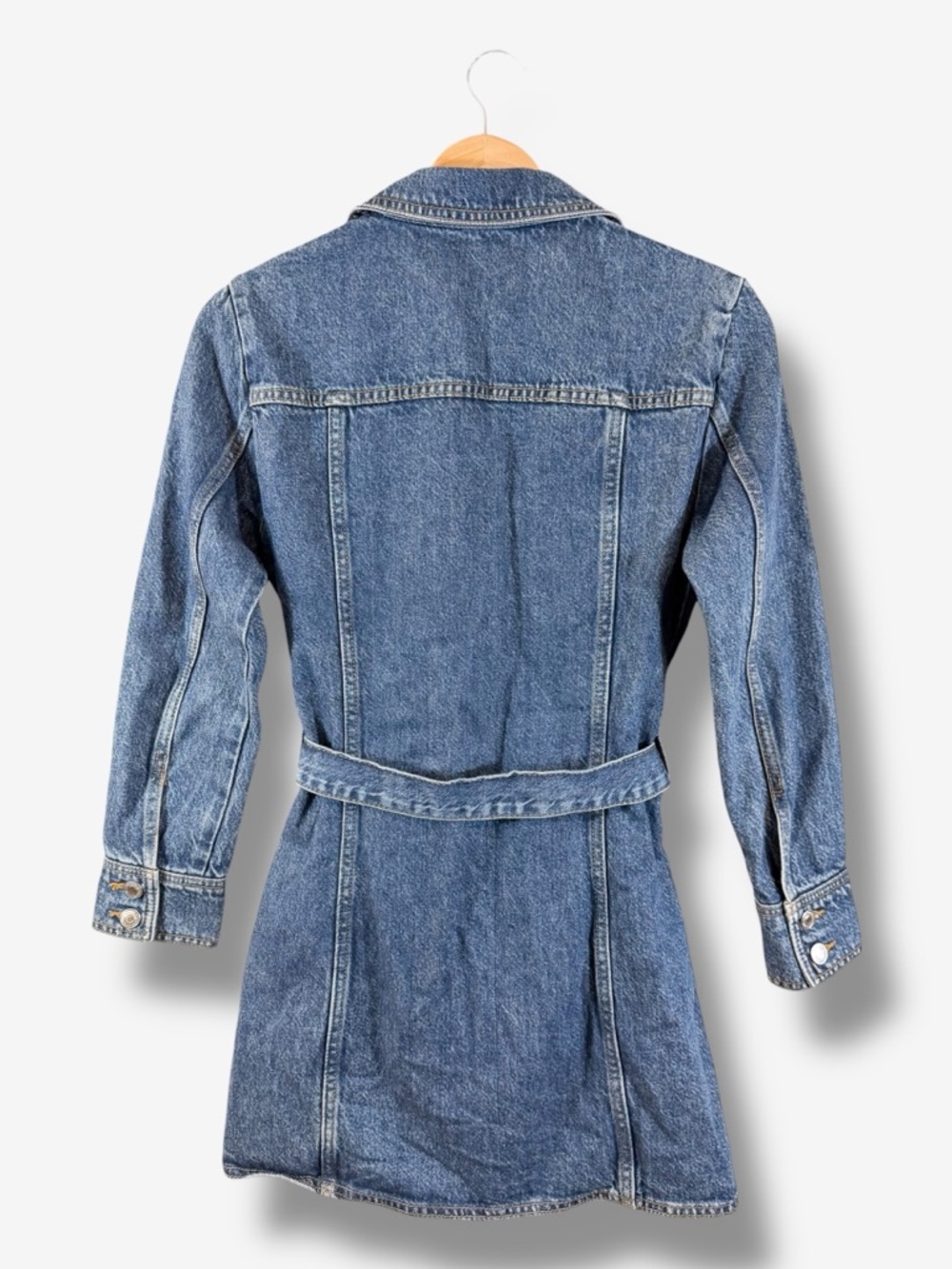 Zara Blue Denim Long Sleeve Shirt Dress - Picture 7 of 8